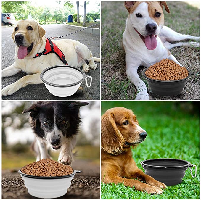 Collapsible Dog Bowl,2 Pack Portable and Foldable Pet Travel Bowls Collapsable Dog Water Feeding Bowl