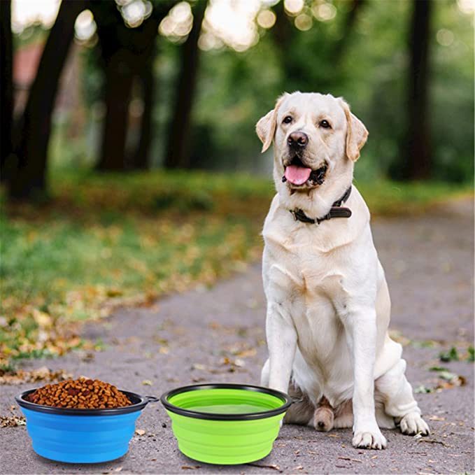 Collapsible Dog Bowl,2 Pack Portable and Foldable Pet Travel Bowls Collapsable Dog Water Feeding Bowl