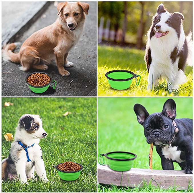 SLSON Collapsible Dog Bowl Portable Foldable Dog Travel Bowls Pets Cats Puppies Water Feeding Bowls f