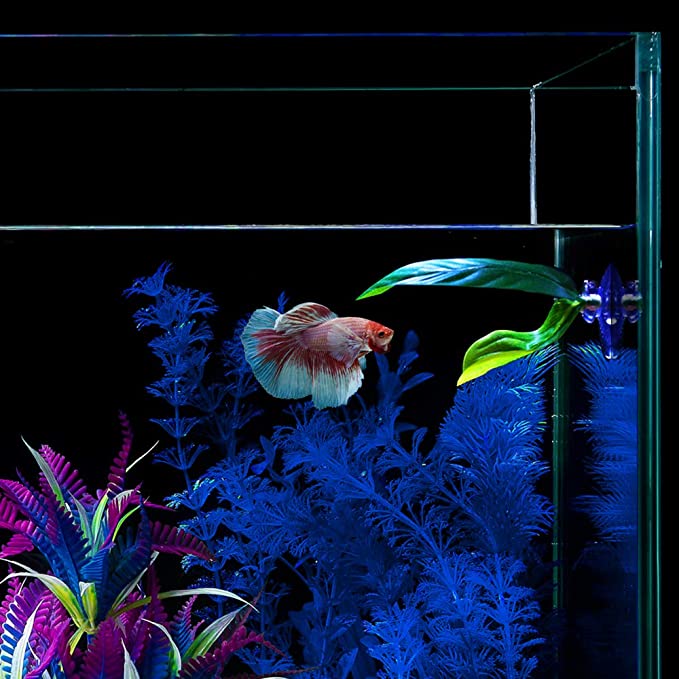 2 Pack Betta Fish Hammock,Silk Betta Leaf Hammocks Pad Lounger Toys Plastic Aquarium Plants Accessori