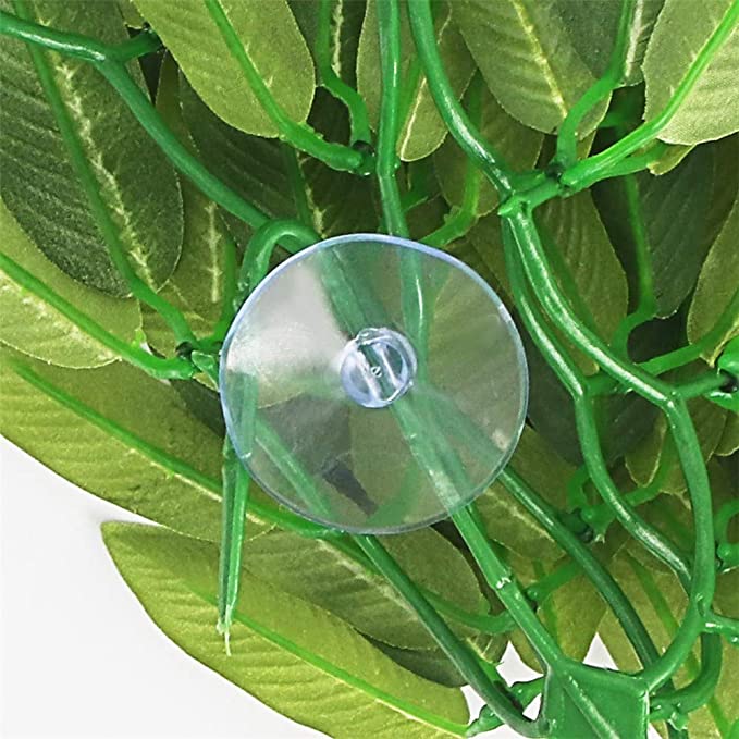 Reptile Plants Hanging Silk Terrarium Plant with Suction Cup for Bearded Dragons,Lizards,Geckos,Snake
