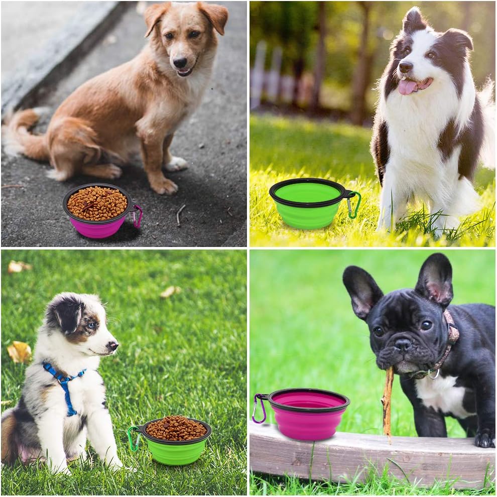 Dog Bowl Pet Collapsible Bowls, 2 Pack Collapsible Dog Water Bowls for Cats Dogs, Portable Pet Feedin