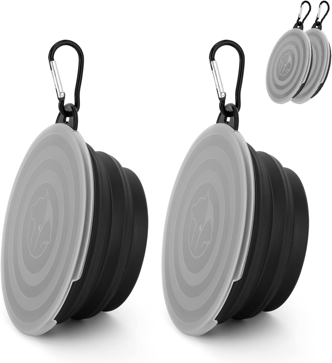 SLSON Dog Bowls Pet Collapsible Bowl with Cover Lids,2 Pack Dog Travel Bowls Portable Foldable Cat Wa