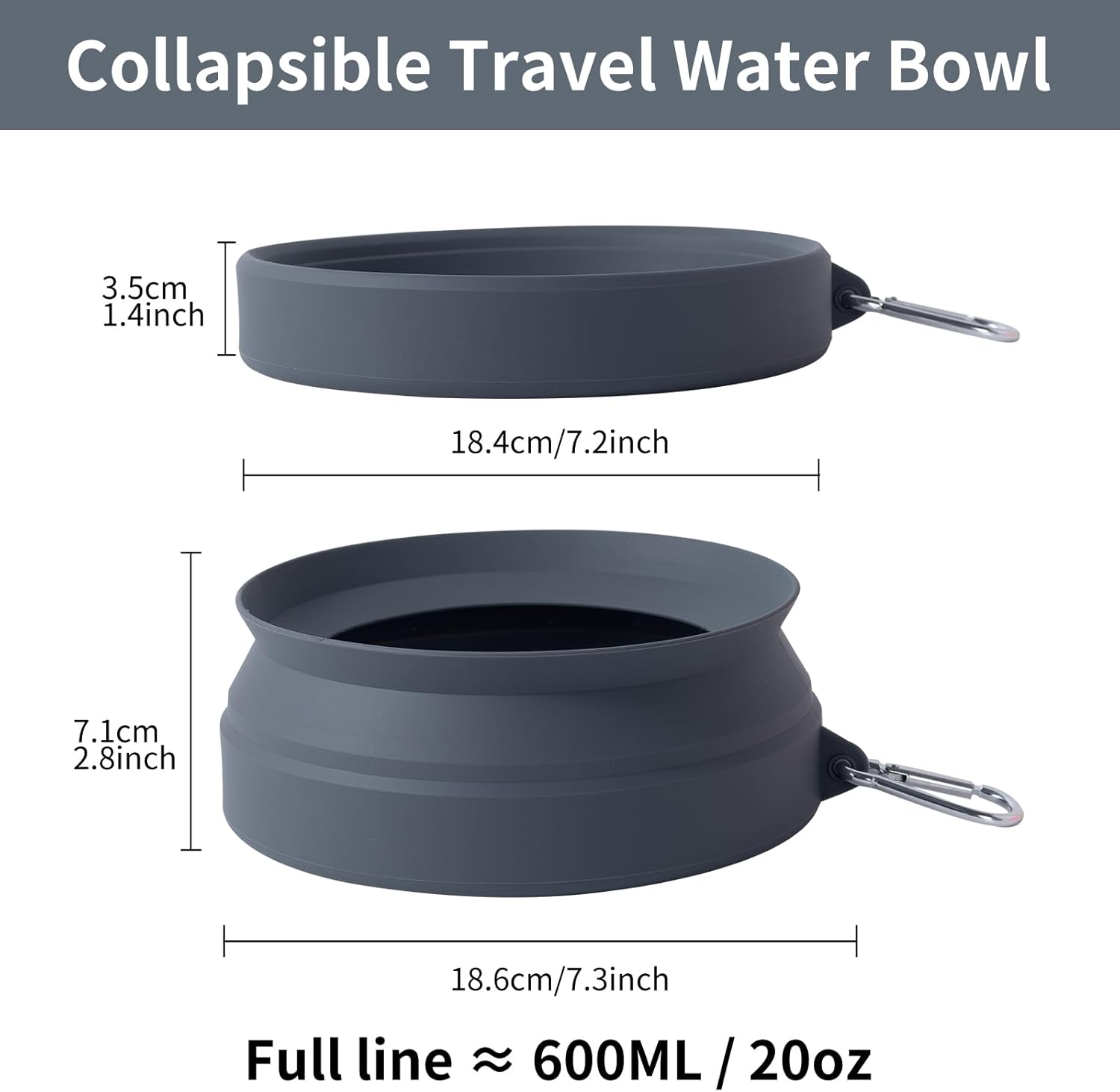 SLSON Spill Proof Dog Water Bowl for Cars,Collapsible No Splash Dog Travel Bowls Integrated Molding P