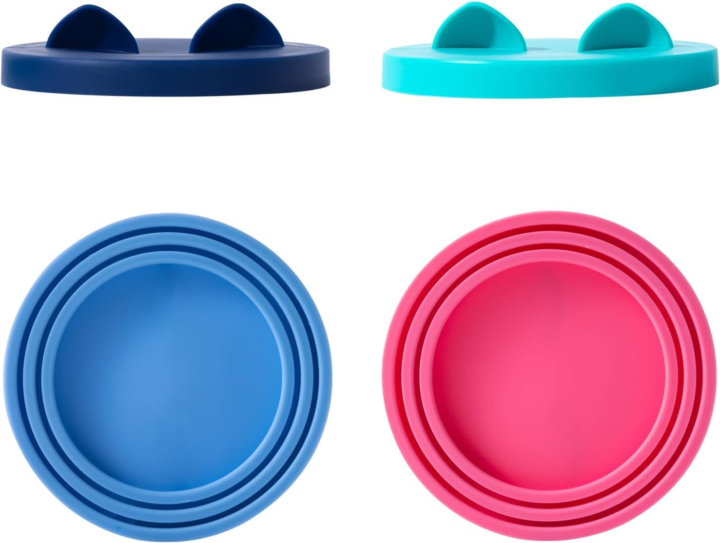 4Pack Cat Food Can Cover Lids Cute Pet Ears Shaped Pet Food Can Covers Universal 1 Fits 3 Standard 3 