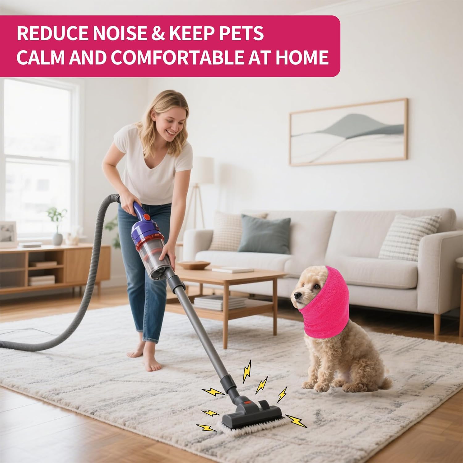 Dog Calming Hoodie Cat Anxiety Relief Cover,Double Layer Thickened Pet Ears Protector Soft Elastic Ne