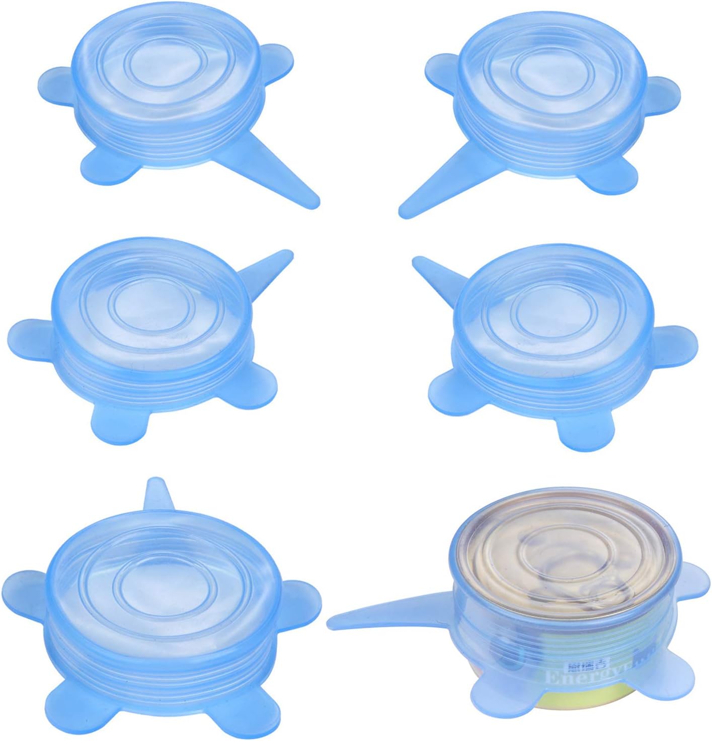 SLSON 6 Pack Pet Food Can Cover Stretchable 1 Fit 3 Universal Size Silicone Can Lids for Dog and Cat 