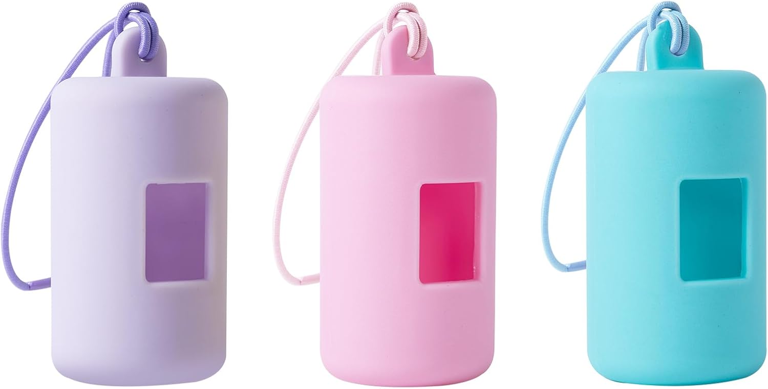 3Pack Dog Poop Bag Holder for Leash,Integrated Molding Soft Plastic Pet Waste Bag Dispenser with Elas