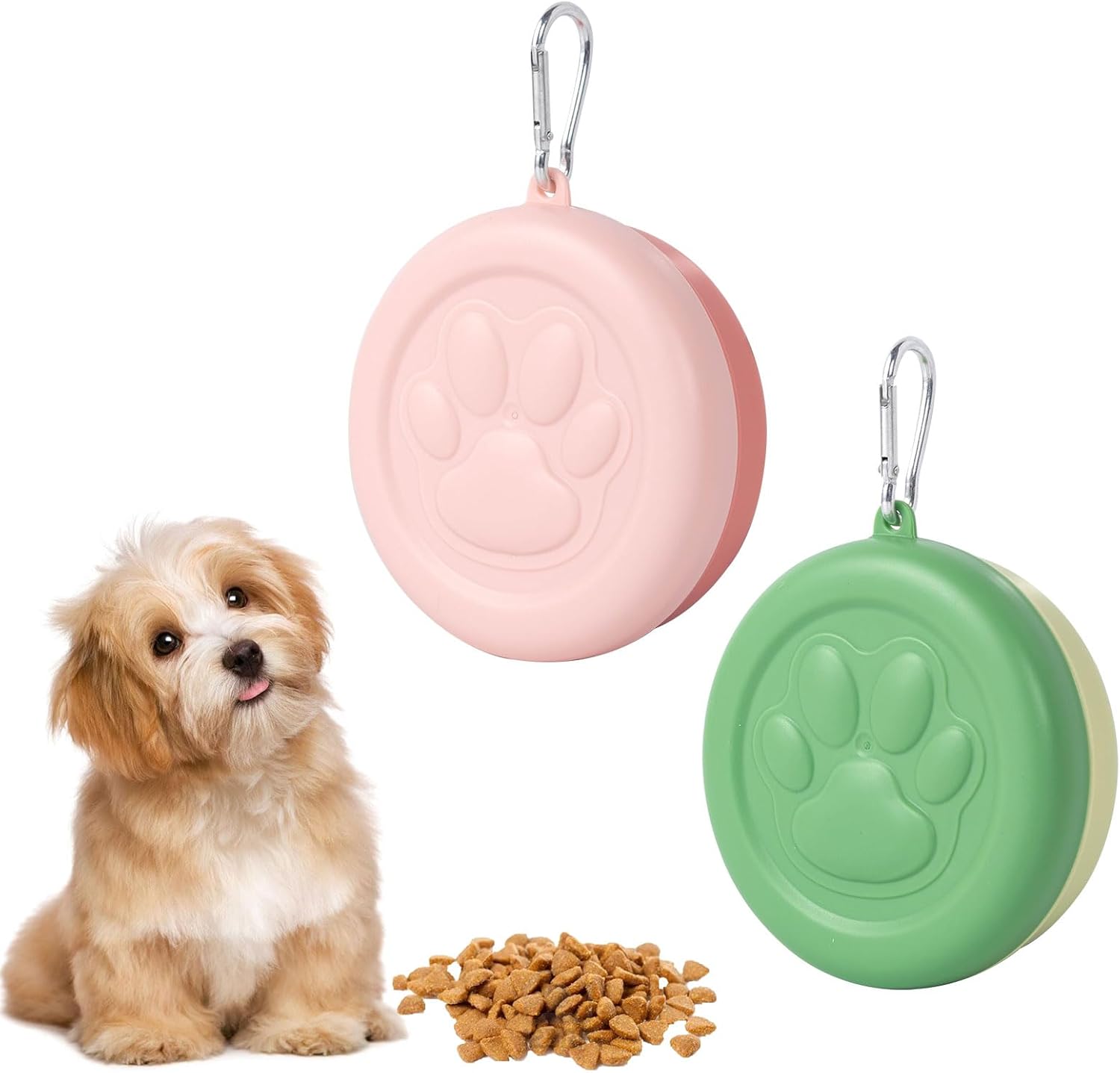 SLSON 2Pack Dog Treat Pouch Pet Food Container for Travel Walking Training Trips Puppy Treats Storage
