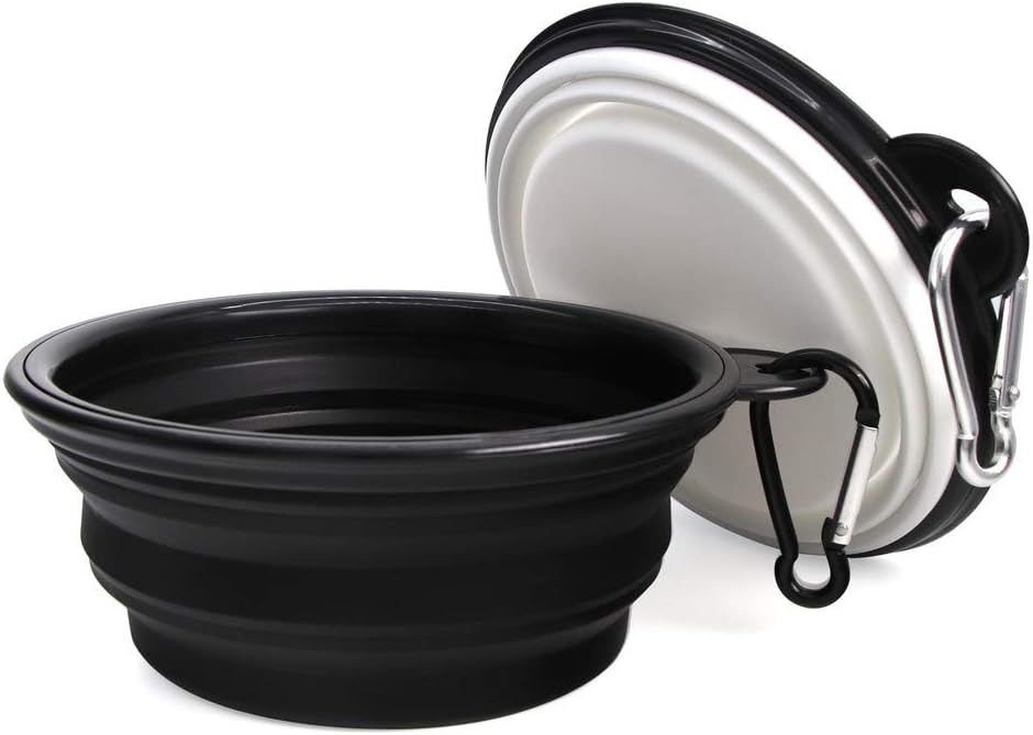 Dog Bowl Pet Collapsible Bowls,2 Pack Portable and Foldable Pet Travel Bowls Collapsable Dog Water Fe